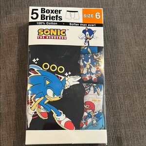 Sonic the Hedgehog Boys Boxer Briefs 5pack 6 NWT